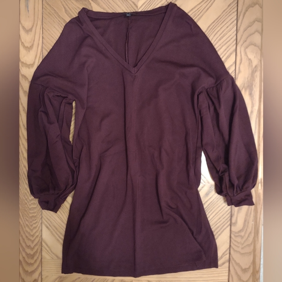 Express purple puff sleeve dress - Picture 1 of 4